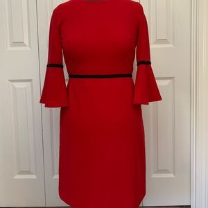 Tommy Hilfiger red flare sleeve dress, size 8